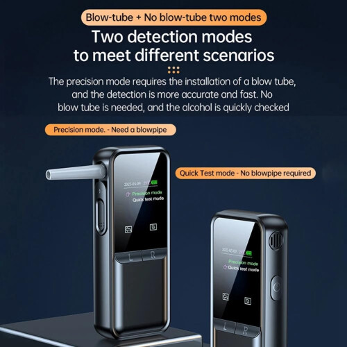 Alcohol Breathalyzer with Dual Detection Modes, Precision Sensor, USB Rechargeable Battery 2