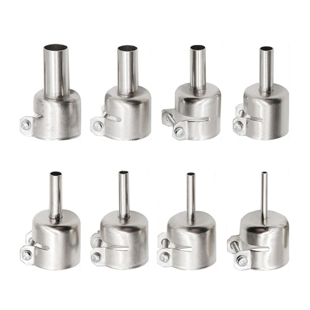 1 Set/8Pcs Hot Air Gun Nozzle Tips For Soldering Station, Stainless Steel 9412369073600