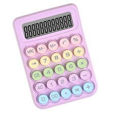 Draagbare 12-cijferige LCD-rekenmachine met grote ronde-Roze