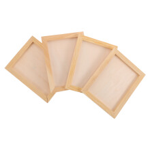 4Stk Holz-Bilderrahmen Für Kinder Zum Basteln Beige DIY