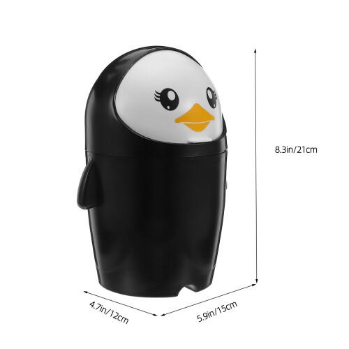 Schwarz Pinguin Mini Tischmüllbehälter 2