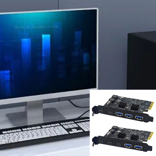 PCIE USB Expansion Card Expand PC Connectivities Fast Data-2U3C 2
