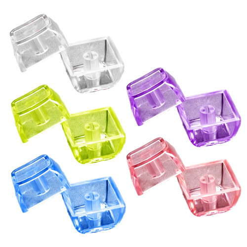 10PCS BLANK Keycaps XDA Transparent Backlit-Purple through 2