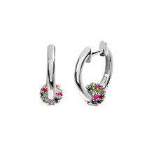 Fine jewelry stud earrings for women crystal zircon pierced earrings silver 4A