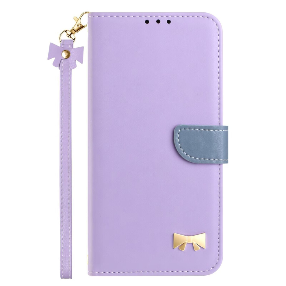 Leather Wallet Case With Wrist Strap Kickstand Card Holder Shockproof For Samsung Galaxy A33 5G Purple 9199774060813