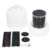 (As show, One size) Star LED Projector Lamp USB Charging Rotatable Music Projection Light for Kids Home