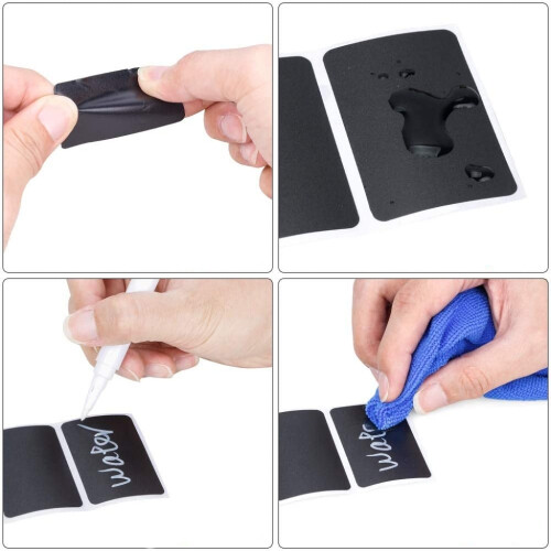 Rectangle Color Coding Labels, Permanent Adhesive Write-On Surface for Organizing And Productivity, Compatible With Erasable Chalk Markers, Durable Vi 2