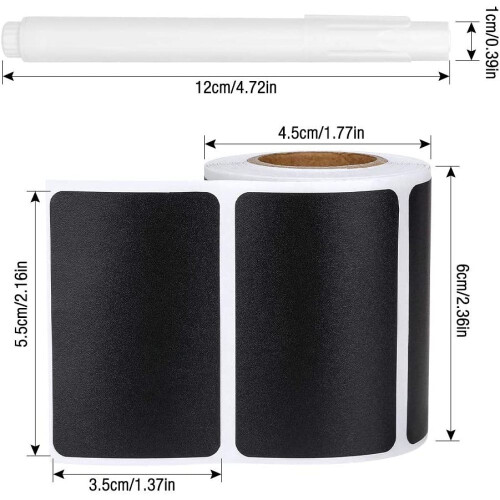 Rectangle Color Coding Labels, Permanent Adhesive Write-On Surface for Organizing And Productivity, Compatible With Erasable Chalk Markers, Durable Vi 1