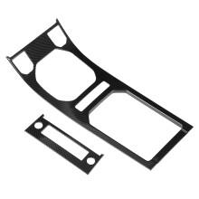 Acabamento autoadesivo para console central do carro, em fibra de carbono, para decoração interior do painel. Fácil de instalar, resistente às