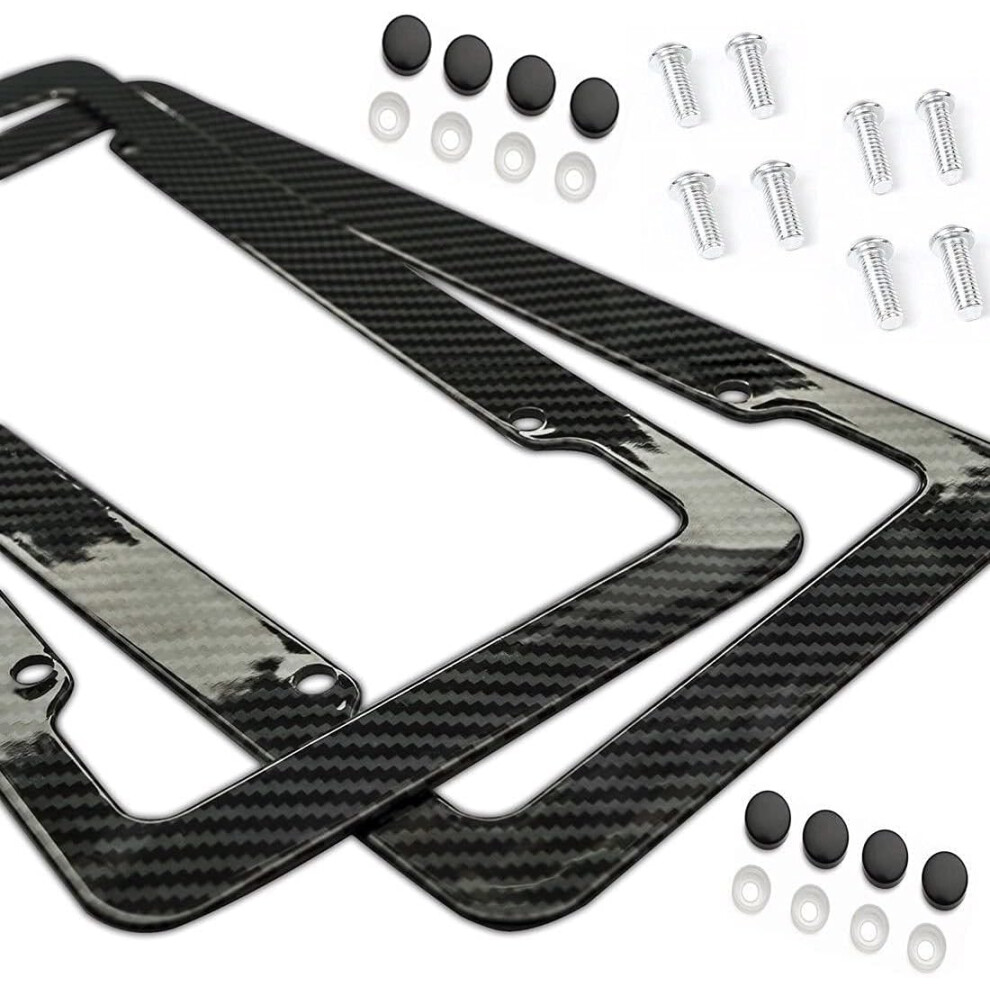 License Plate Frame, Waterproof Plastic Number Plate Frame With Fasteners And Screws, Durable And Protective Design For Us And Canada Compatible Plate 9148971015614