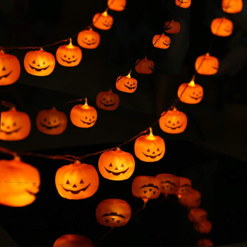 Βιώσιμα φωτάκια Halloween σε κορδόνι, λειτουργούν με μπαταρία και 30 φωτάκια νεράιδας
