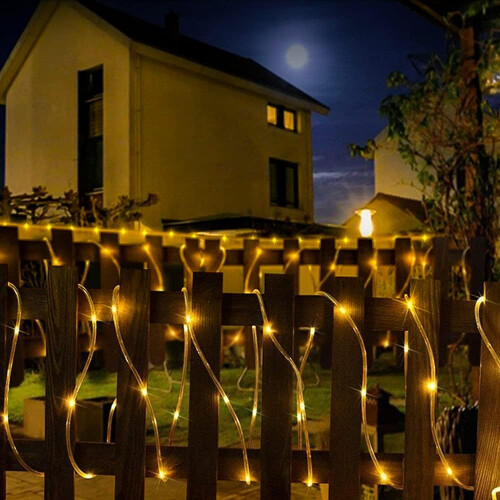 Charming Lighting Remote Control & Timer, Waterproof Outdoor Christmas Solar Lights, Flexible 33FT Copper String Lights with Versatile Use 2