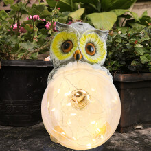 Warm design solar lamp, uilenbeeldje als tuindecoratie voor terras, gazon en tuin, waterdichte solar lantaarns voor buiten, uniek cadeau voor vrouwen