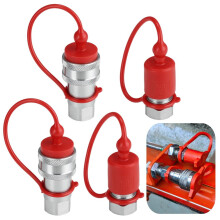 3/8 Iso 5675 Hydraulic Quick Couplings, 2 Sets of Pioneer Fittings with Silicone Dust Caps, 3/8 Inch NPT Thread