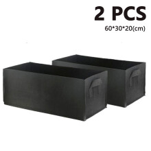 Rectangle Planting Bag, Easy Drainage Reusable Lightweight Indoor Outdoor Use For Herbs Flowers Vegetables (2 Pieces)