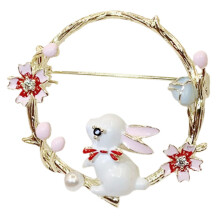 Brooch Accessories Rabbit Bunny Ears Inside Bunny Brooch Plush Brooch for Women Pin Badge Brooch Pin Brooch Pin Wreath Brooch Women's Brooch Metal