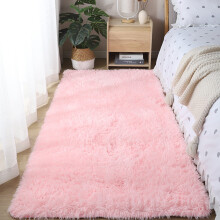 Modern Area Rug 60x160cm Pink  NonSlip Soft Shaggy Carpet For Kids Nursery Bedroom Living Room Floor Mat