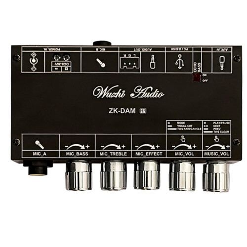 DAM H1 Karaoke Reverb Board Microphone with Front Effect, Singing with Bluetooth, USB, Decode Board (A)