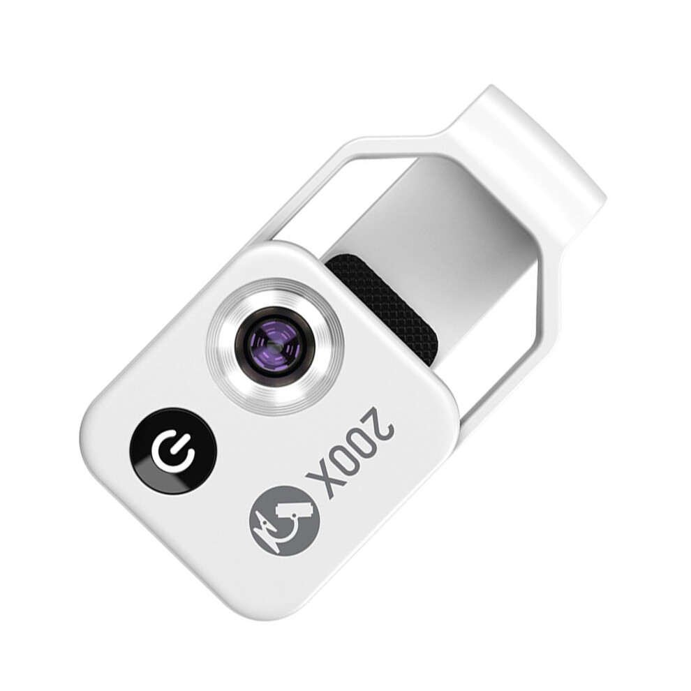 200X Led Illuminated Pocket Microscope With Builtin Led Universal Smartphone Digiscoping Adapter Clip Macro Lens White 9412369076533
