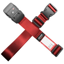 Cross Luggage Strap for 20  32 Inch Suitcase with TSA Approved 3Digit Combination Lock, Wide Adjustable Packing Strap, Travel Accessories, Red