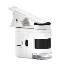 100X Smartphone Microscope with LED Light, UV Currency Detection, ClipOn Pocket Magnifier for Jewelry