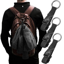 Pack of 3 AddaBag Luggage Straps, Jacket Holder, Adjustable Suitcase Strap, Black