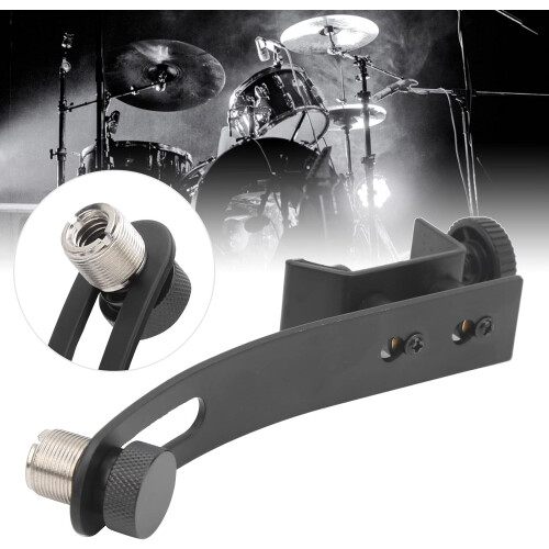 Metal Drum Microphone Clip, Adjustable Rim Mount, Universal Tom Microphone Set Clamp, Adjustable Microphone Mount 1