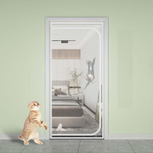 Custom Sizes Fly Screen Door with Zipper, SelfAdhesive Cat Pet Barrier, TearResistant AntiEscape Net for Cats and Birds, Insulation Mesh