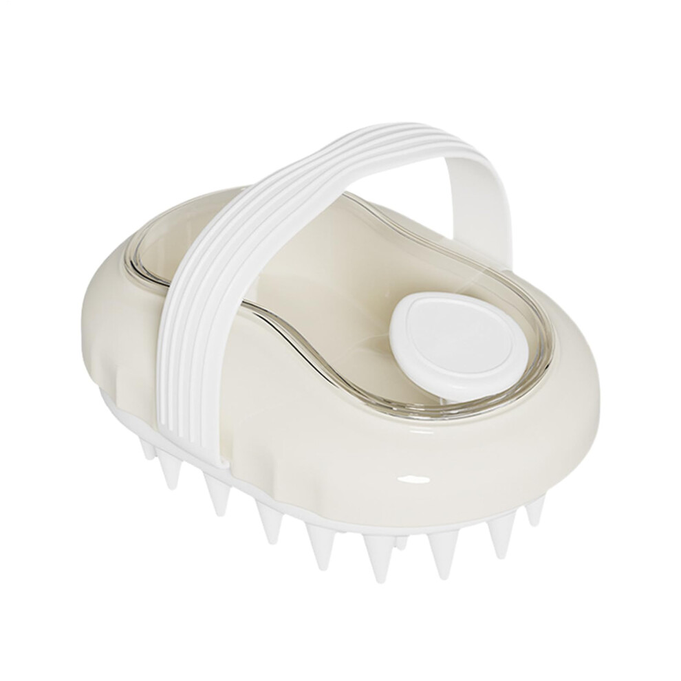 White Head Massage Brush, Head Massager, Head Scrubber For Washing Hair, Soft Silicone, Head Massage, Exfoliation, Stress Relief, Spa, Dry Hair