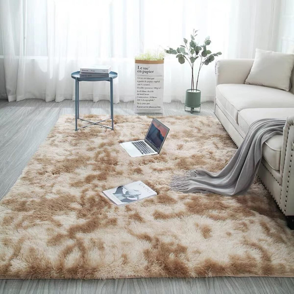 Soft Fluffy Area Rug Khaki Plush Shag Rug 20Inch By 32Inch For Living Room Bedroom Decor Fuzzy Carpet For Kids Nursery