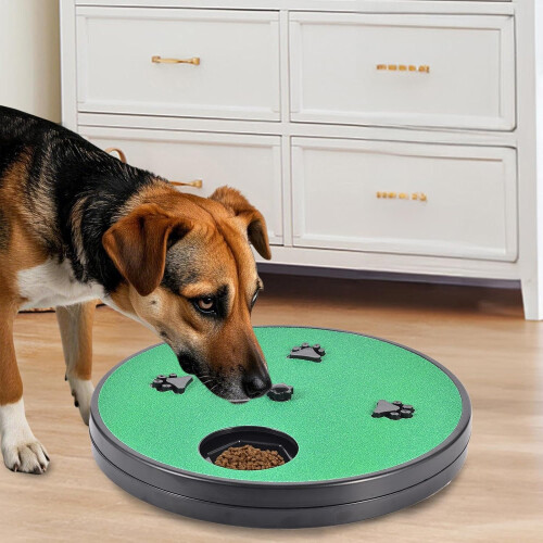 Dog Nail Scratch Board, Rotatable Scratch Mat, Round Slow Feeder Toy, Interactive Pet Puzzle 2