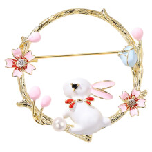 Brooch Accessories Indoor Brooches For Women Rabbit Brooch Ears Plush Bunny Lovable Clothing Scarf Pin Badge Metal