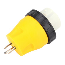 Heavy-Duty Power Adapter Cord, Corrosion-Resistant 125V 15A Male to 50A Female RV Marine Adapter with Locking Ring, Generator To Transfer Switch