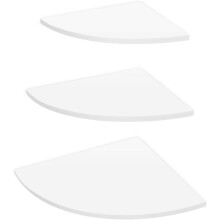 Floating Corner Wall Shelf, Oak Wood Construction for Bedroom, Living Room - Modern Style, Invisible Mounting, Suitable for Any Decor (White)