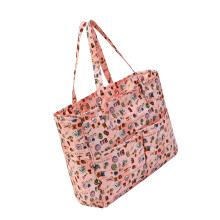 Portable Crochet Project Bag Knitting Organizer Yarn Storage Bag For Crochet Pattern Hook And Needle Pocket