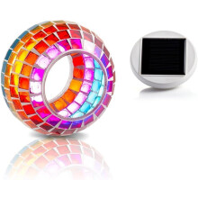 Tuinlamp op zonne-energie, waterdichte LED-nachtlamp op zonne-energie met automatische aan/uit-sensor, kleurveranderende glazen bol op zonne-energie