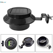 Solar Gutter Light For Outdoor Illumination, Energy Efficient 3 Bright Leds Solar Panel Waterproof Deck Fence Lights With Bracket Wall Garden Stair