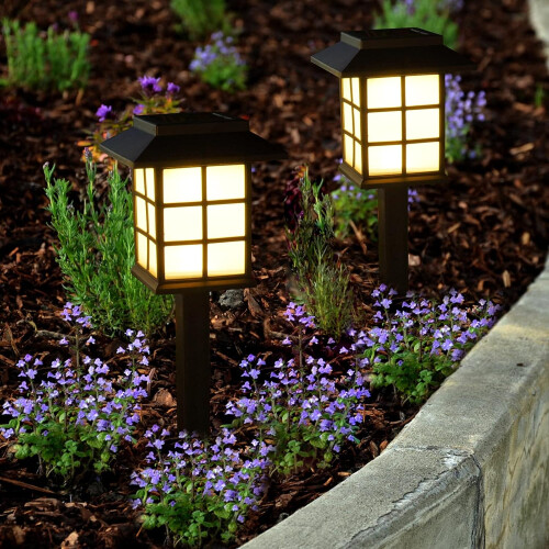 Solar Powered Pathway Lights, Post Cap Lights for Outdoor Garden Decor, Solar Walkway Lights with Automatic On Off Function, Waterproof LED Lighting 2