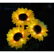Décoration extérieure étanche, lampes solaires de jardin en forme de grand tournesol, matériaux de haute qualité, panneau solaire monocristallin