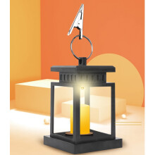 Luminária decorativa solar para pendurar em áreas externas com vela sem chama, fácil de instalar em pátios, gramados, decks, tendas, árvores e
