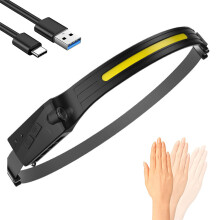 Linterna frontal LED con sensor de movimiento, batería recargable con diseño cómodo para actividades al aire libre resistentes al agua, múltiples