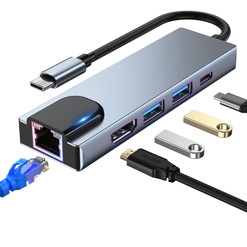 Usb C Hub Multiport Adapter, 4K Hdmi Docking, Rj45 Ethernet, Usb 3.0, 100W Pd, For Macbook Pro/Air, Ipad Mini 6, Surface Pro 9412369115270