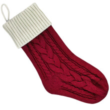 Gestrickter Weihnachtsstrumpf, elegante-Aprikosenrot