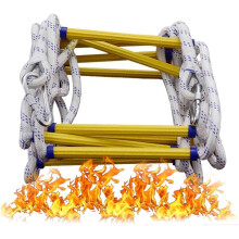 Fire escape rope ladder, fire ladder, emergency fire ladder, flameretardant rope ladder with hooks, quick to deploy and, One Color /9.8ft.