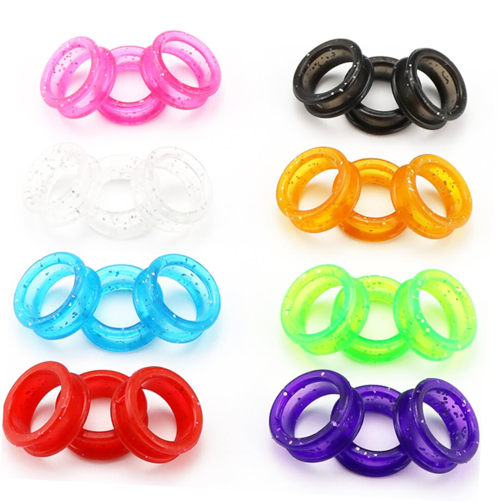16pcs Hairdressing Scissors Finger Rings Silicone Grip Inserts NonSlip Soft Thumb for Grooming