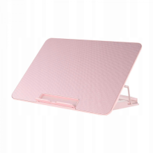 Pinkfarbenes Laptop-Kühlpad mit geräuschlosem Ständer und zwei USB-Anschlüssen