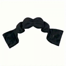 Verstellbare schwarze Schlafmaske aus Kompressionsseide (2025 g) für Reisen, lichtundurchlässig