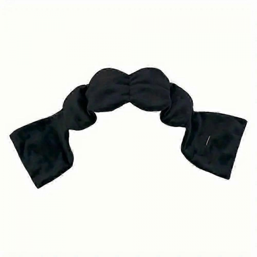 Black 2025 Soft Compression Silk Sleep Mask for Travel, Adjustable, Light Blocking, Comfortable, Black