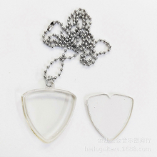 Transparent 34.00X3.70X0.50CM Guitar Pick Holder Necklace - Clear Plectrum Storage Pendant for Acoustic & Electric Guitarists