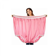 Mutandine comode in cotone a vita alta rosa chiaro taglie forti per donna, biancheria intima divertente